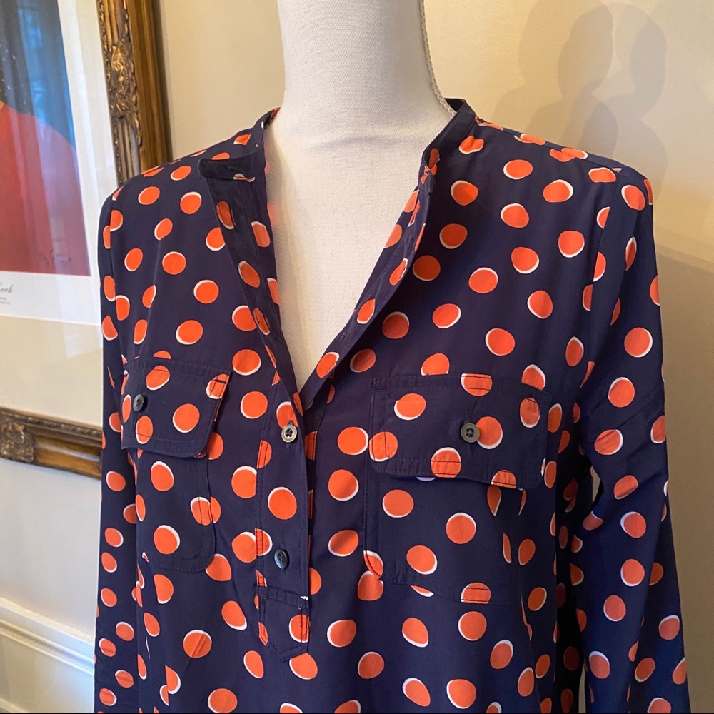 GAP Henley Polka Dot Shirt Dress